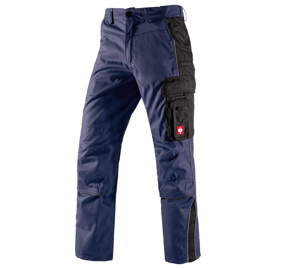 Pantalons de travail: Pantalon à taille élastique e.s.active + bleu foncé/noir