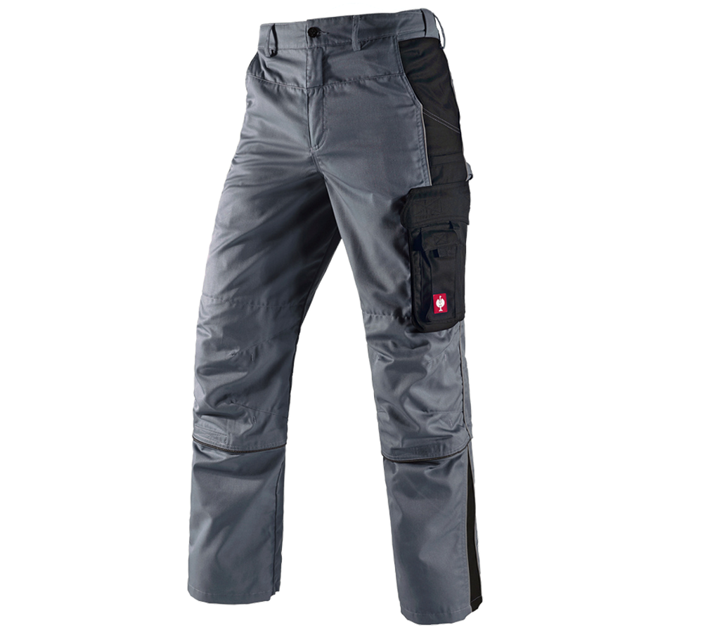 Pantalons de travail: Pantalon à taille élastique av. Zip-off e.s.active + gris/noir