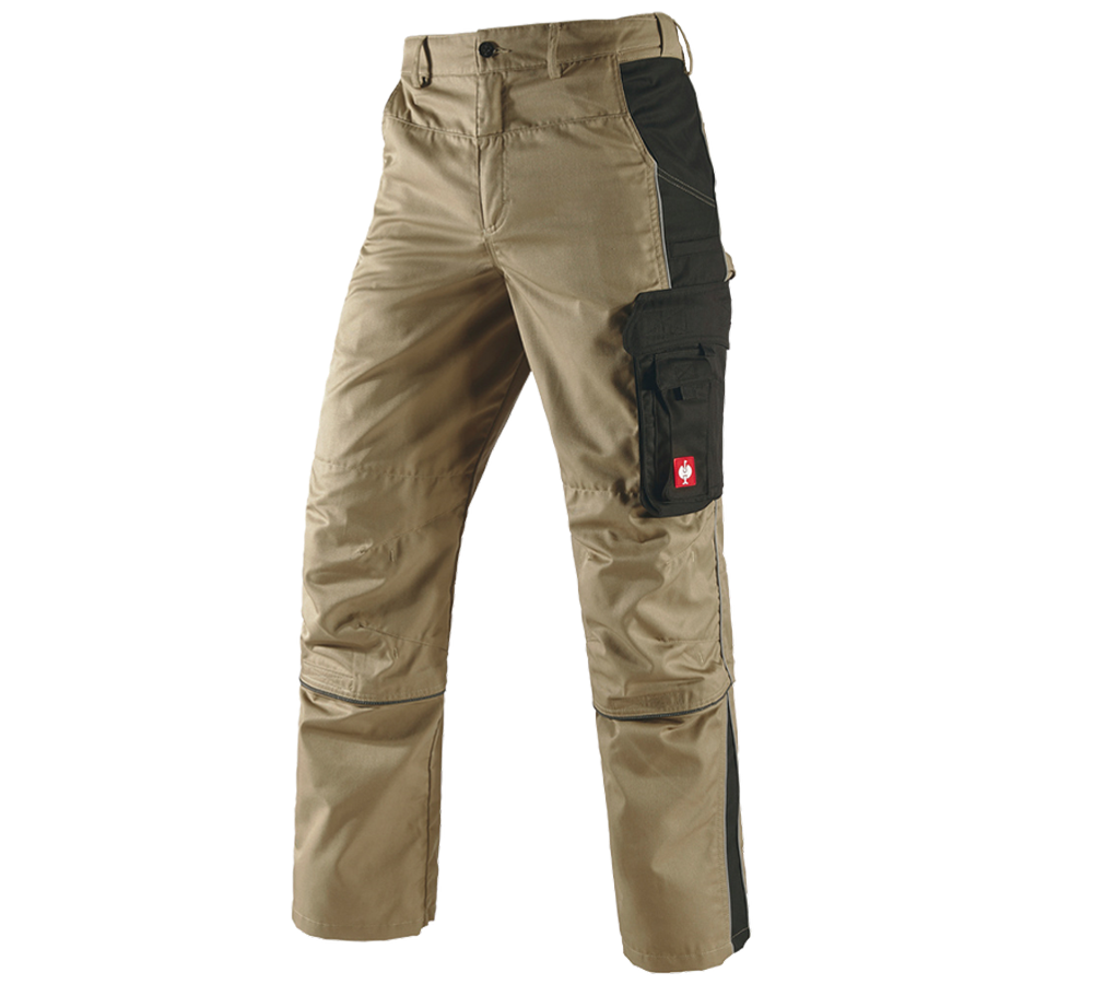 Installateurs / Plombier: Pantalon à taille élastique av. Zip-off e.s.active + kaki/noir