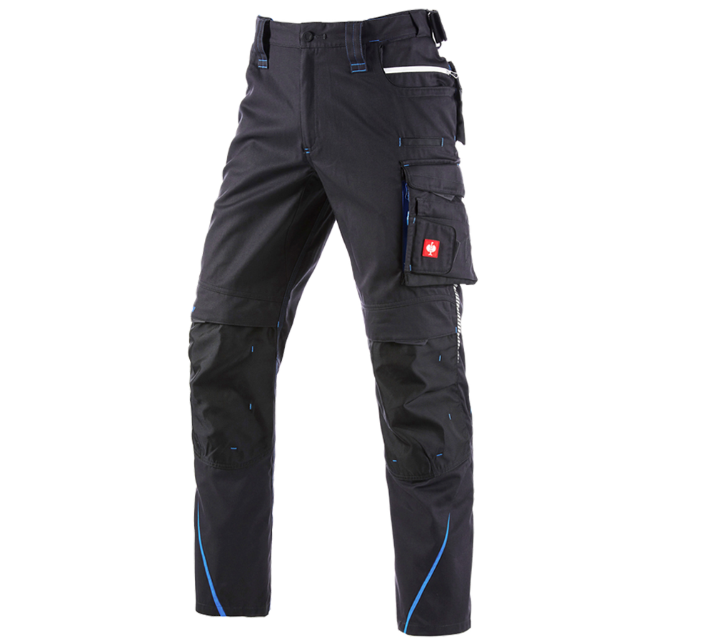 Pantalons de travail: Pantalon taille él.d’hiver e.s.motion2020, hommes + graphite/bleu gentiane