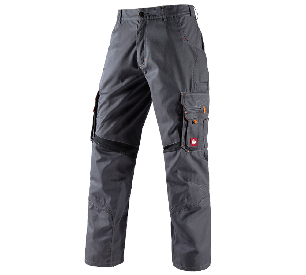 Pantalons de travail: Pantalon à taille élastique e.s.akzent + anthracite/orange