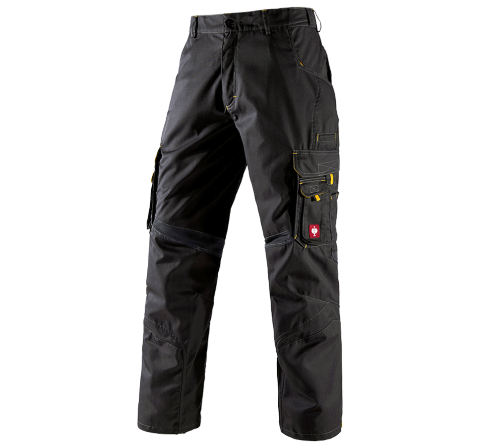 Pantalons de travail: Pantalon à taille élastique e.s.akzent + noir/jaune