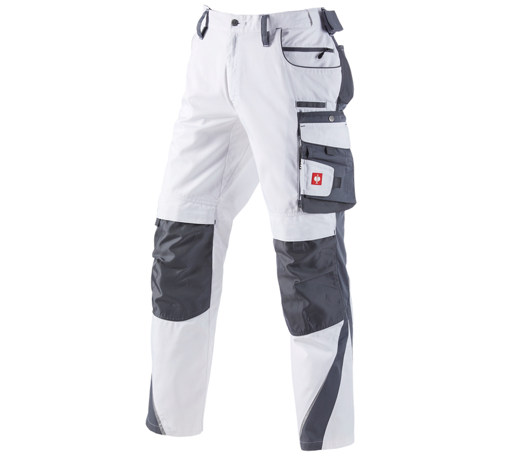 Work Trousers: Trousers e.s.motion + white/grey