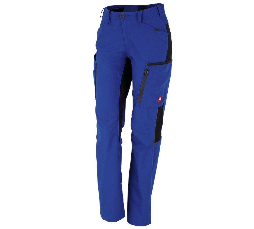 Pantalons de travail: Pantalon à taille élastique femmes e.s.vision + bleu royal/noir