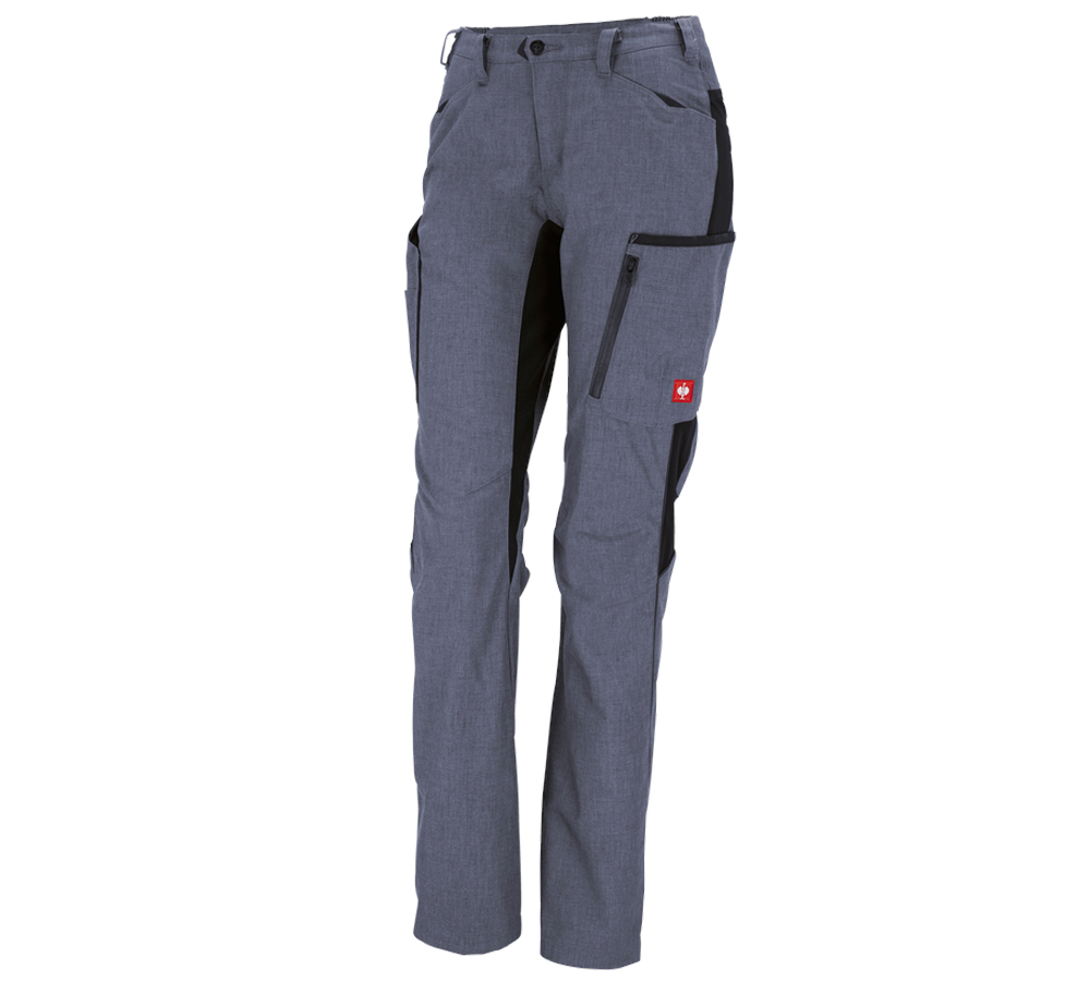 Work Trousers: Winter ladies' trousers e.s.vision + pacific melange/black