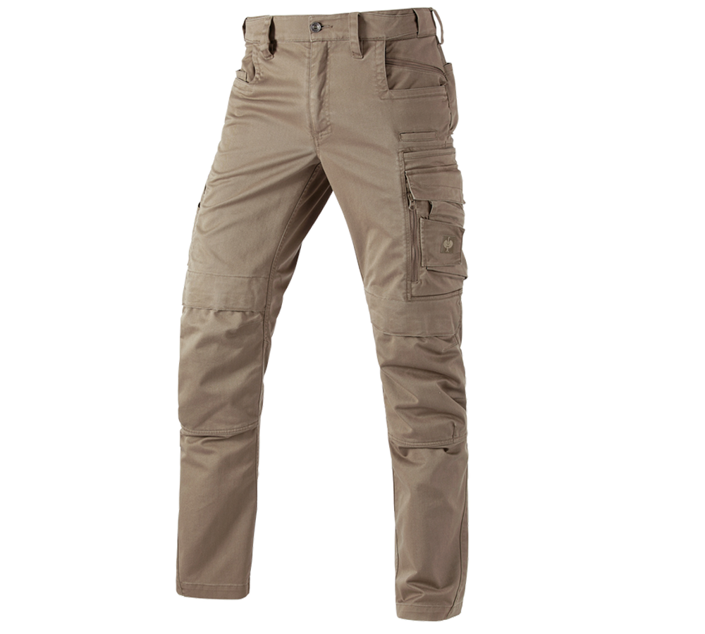 Pantalons de travail: Pantalon à taille élastique e.s.motion ten + brun cendré