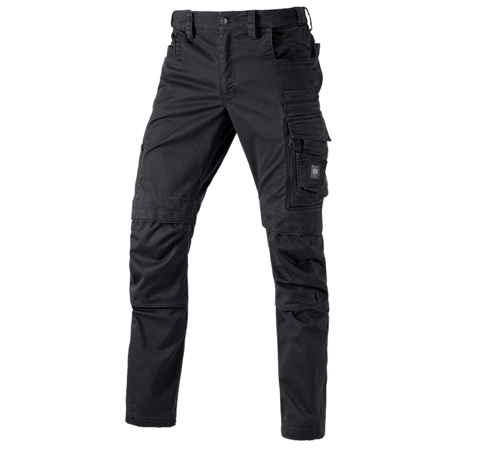 Pantalons de travail: Pantalon à taille élastique e.s.motion ten + noir oxyde