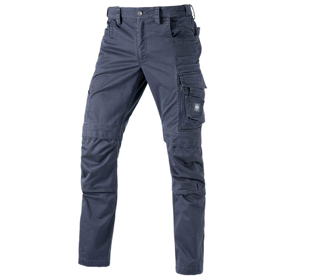 Pantalons de travail: Pantalon à taille élastique e.s.motion ten + bleu ardoise