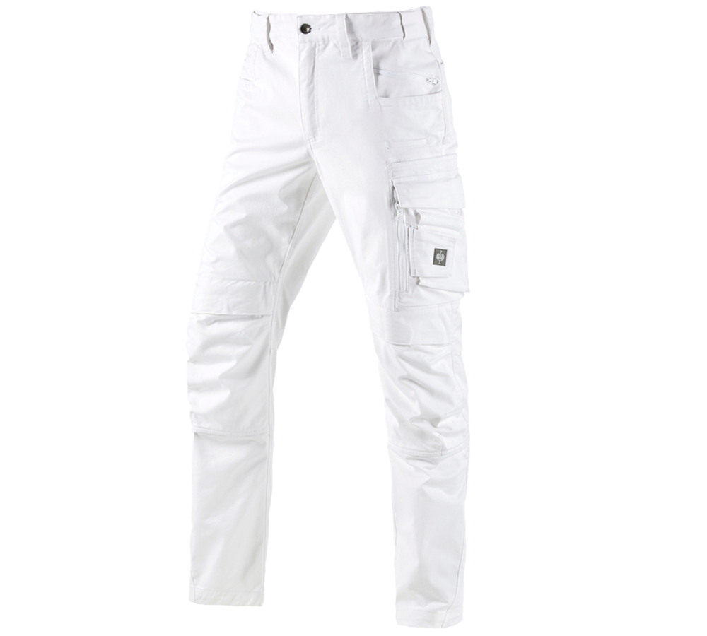 Pantalons de travail: Pantalon à taille élastique e.s.motion ten + blanc