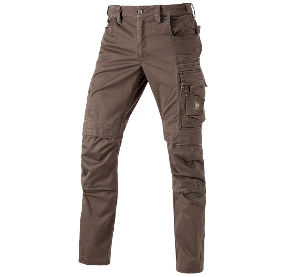 Pantalons de travail: Pantalon à taille élastique e.s.motion ten + marron