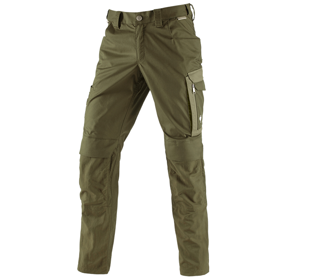 Pantalons de travail: Pantalon à taille élastique e.s.concrete light + vert boue/vert stipa