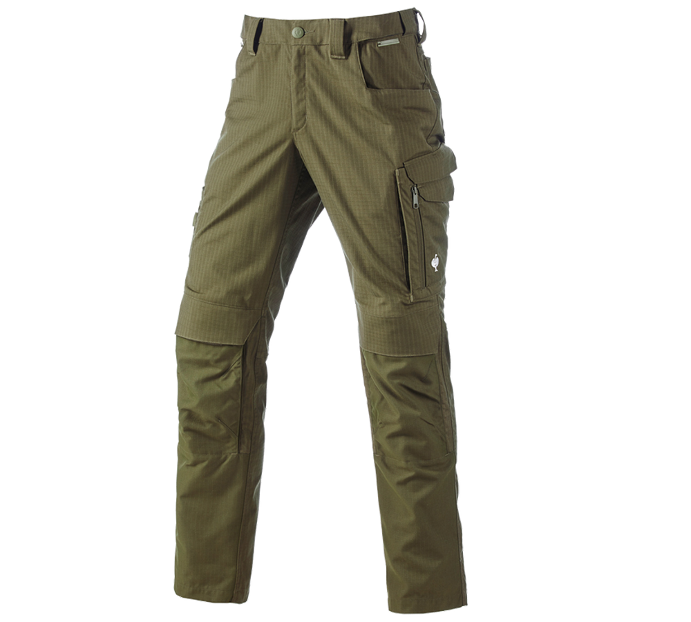 Work Trousers: Trousers e.s.concrete solid + mudgreen