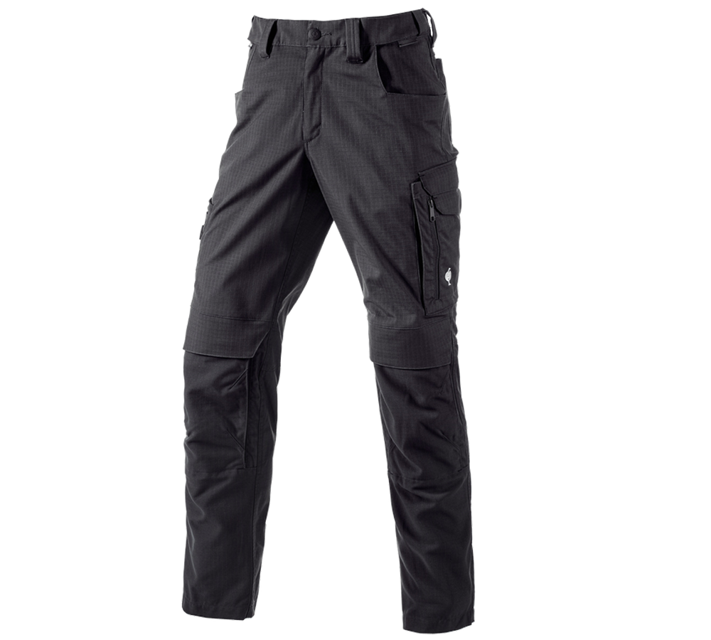 Work Trousers: Trousers e.s.concrete solid + black