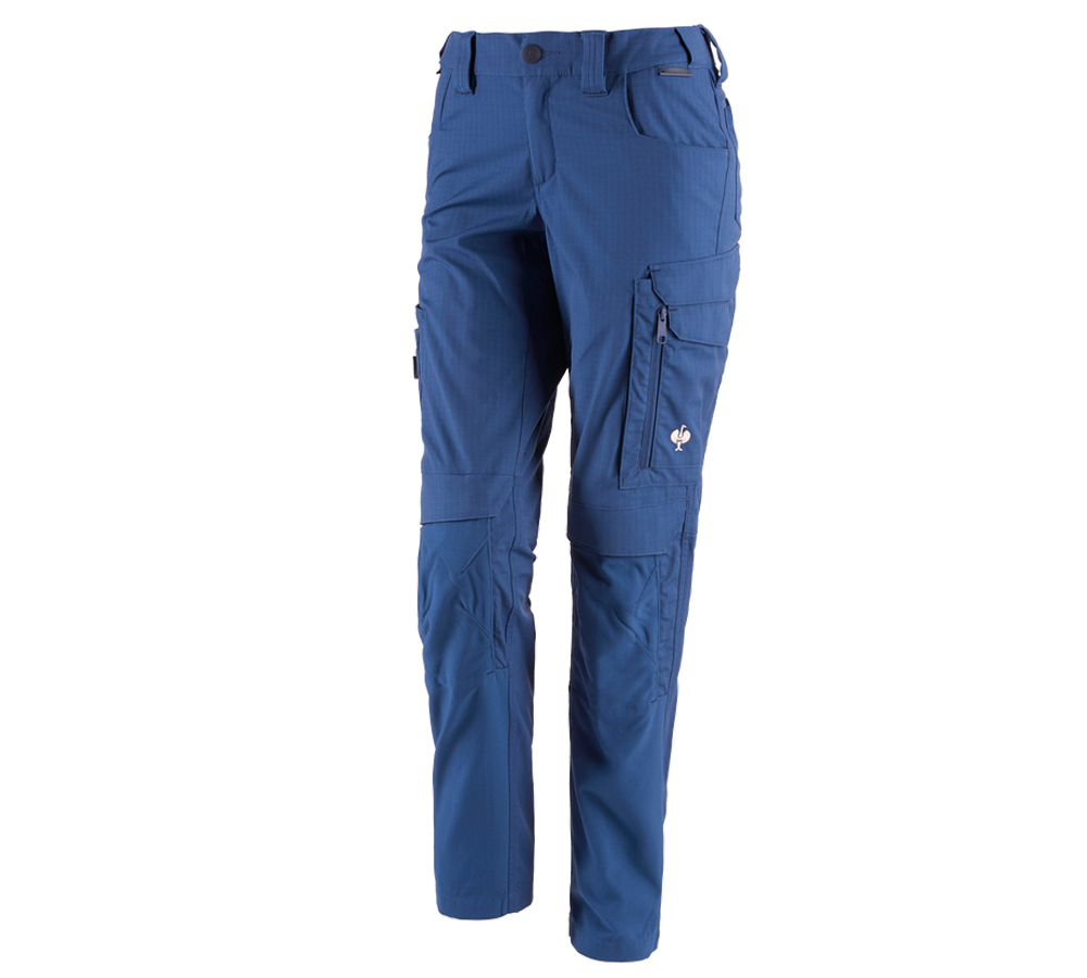 Pantalons de travail: Pantalon à taille élast. e.s.concrete solid femmes + bleu alcalin