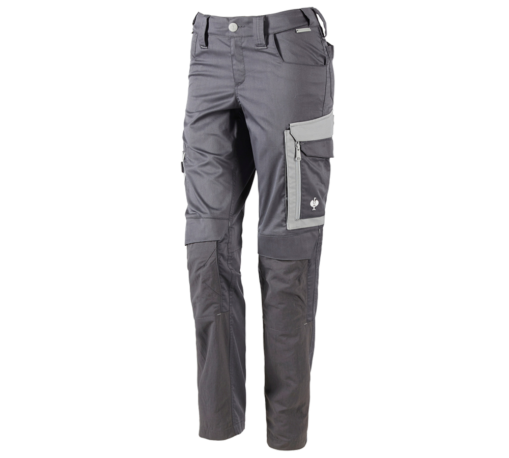 Work Trousers: Trousers e.s.concrete light, ladies' + anthracite/pearlgrey