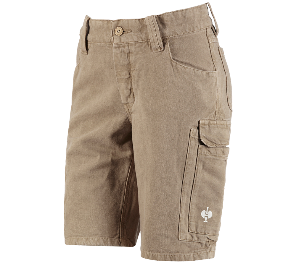 Work Trousers: Shorts e.s.botanica, ladies' + naturebeige
