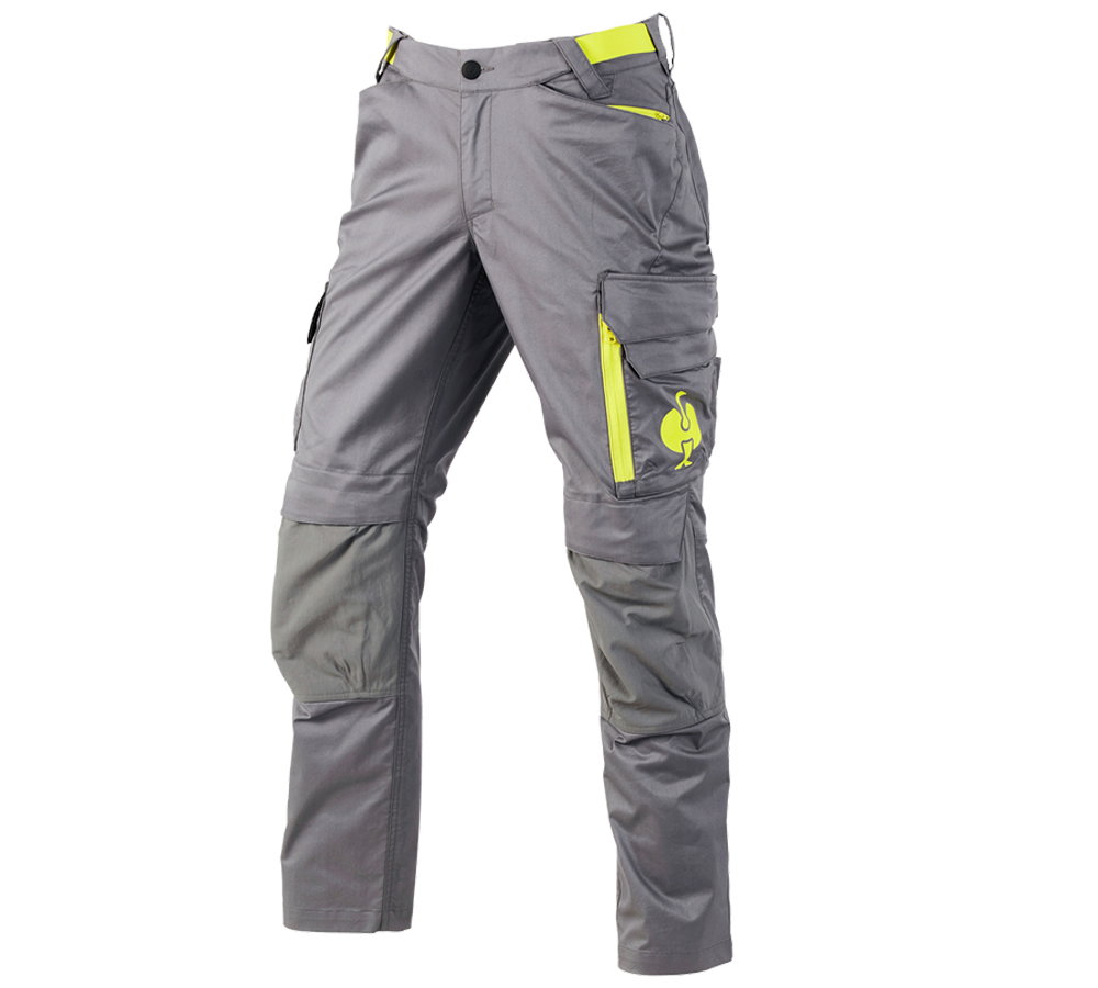 Work Trousers: Trousers e.s.trail + basaltgrey/acid yellow
