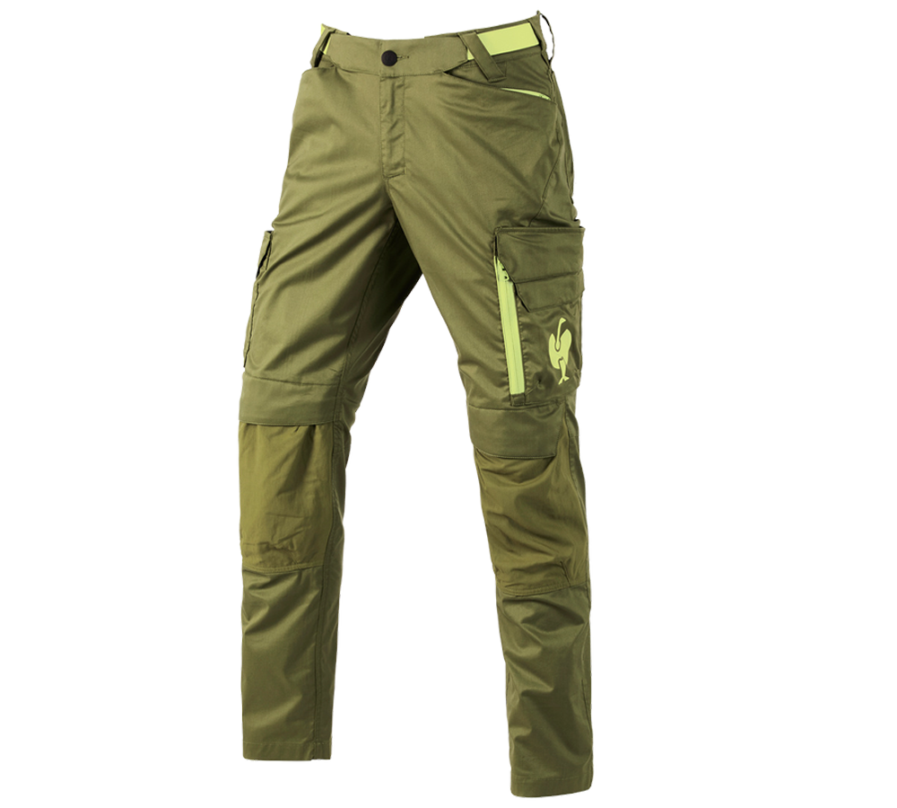 Work Trousers: Trousers e.s.trail + junipergreen/limegreen