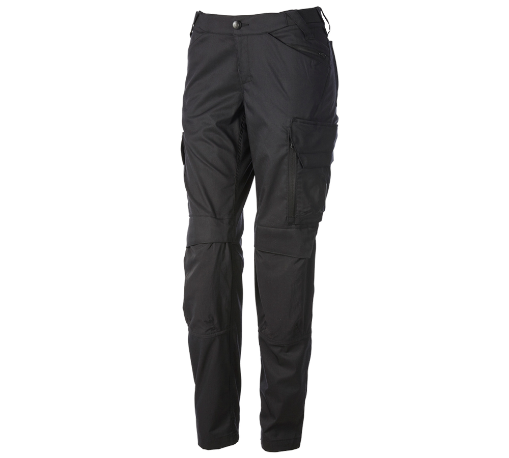 Pantalons de travail: Pantalon à taille élastique e.s.trail, femmes + noir