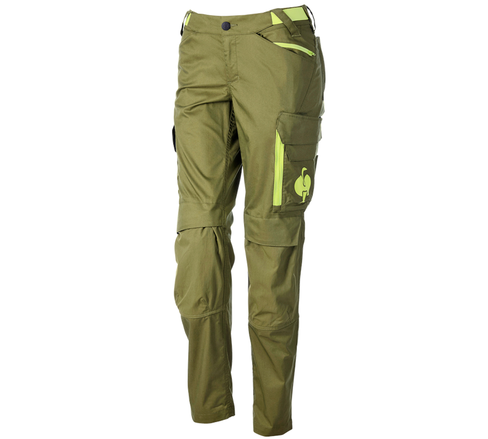 Knee Pad Master Grid 6D: Trousers e.s.trail, ladies' + junipergreen/limegreen