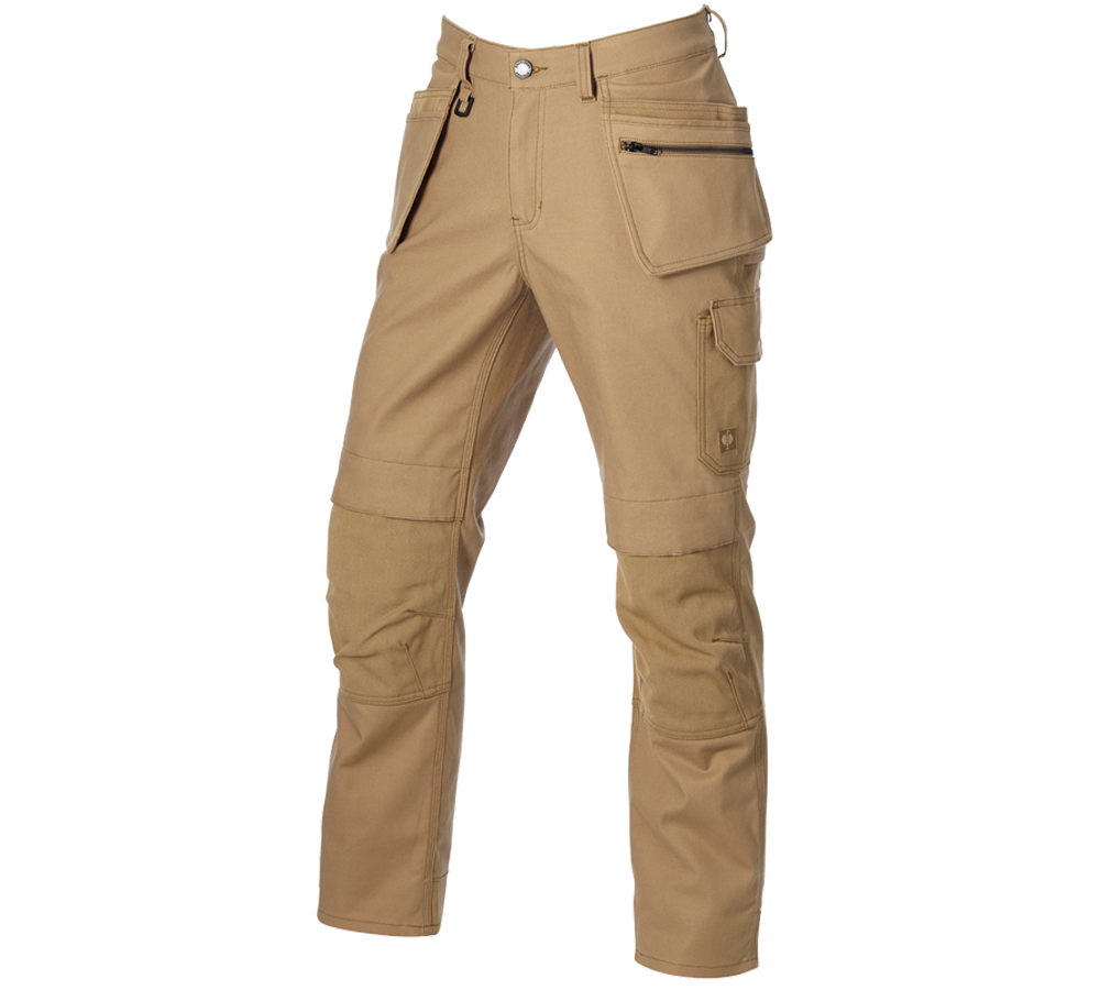 Clothing: Worker trousers e.s.iconic tool-pouch + almondbrown