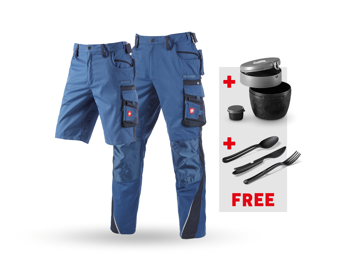 Clothing: SET: Trousers+Shorts e.s.motion+Lunchbox+Cutlery + cobalt/pacific