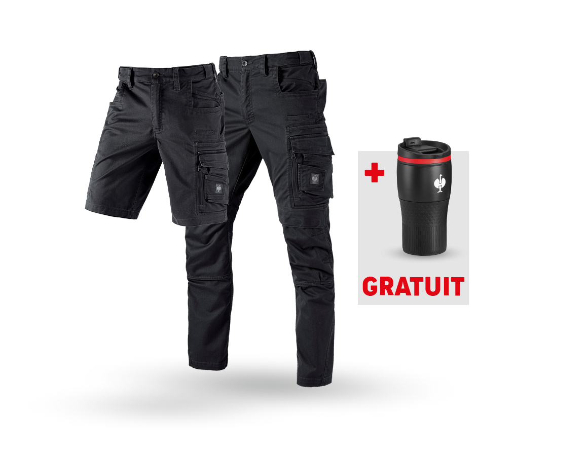 Vêtements: KIT: Pantalon+Short e.s.motion ten+Gobelet isolant + noir oxyde