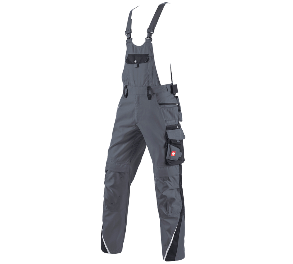 Work Trousers: Bib & brace e.s.motion winter + grey/black
