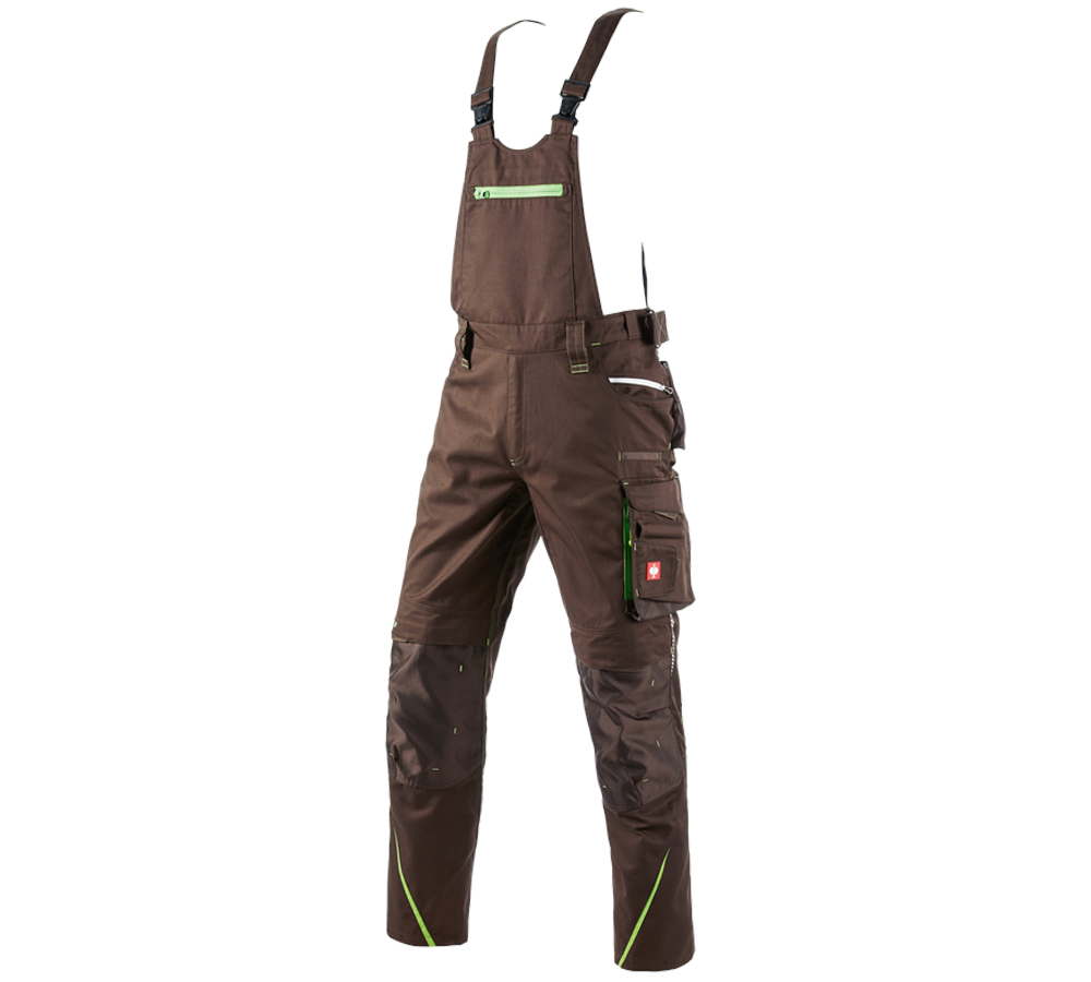 Work Trousers: Bib & brace e.s.motion 2020 + chestnut/sea green