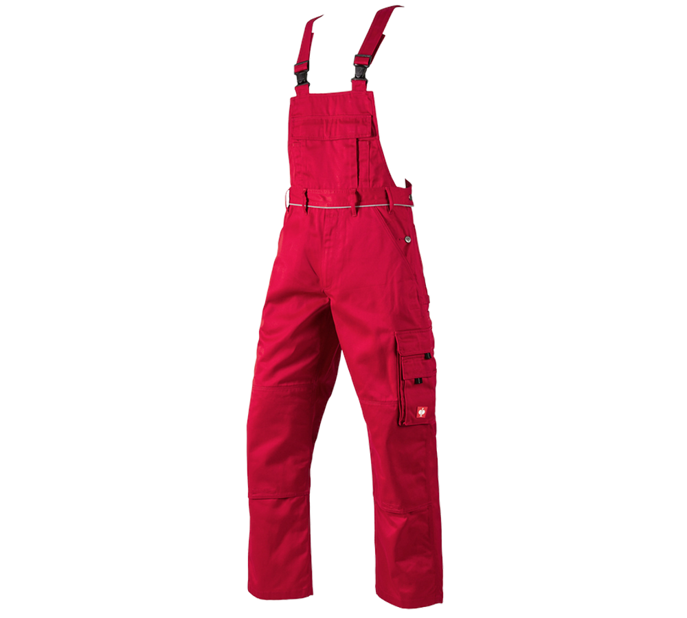 Work Trousers: Bib & brace e.s.classic  + red