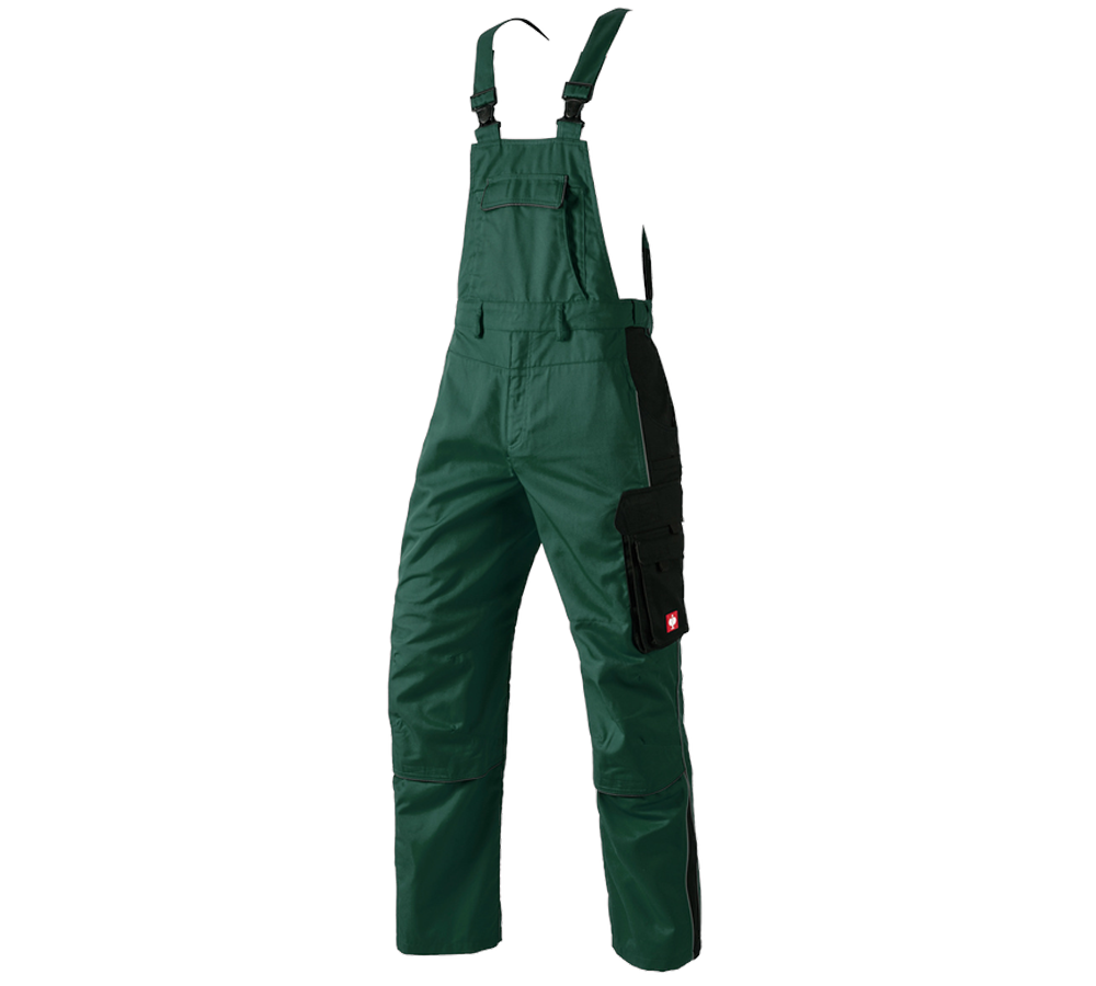 Work Trousers: Bib & Brace e.s.active + green/black