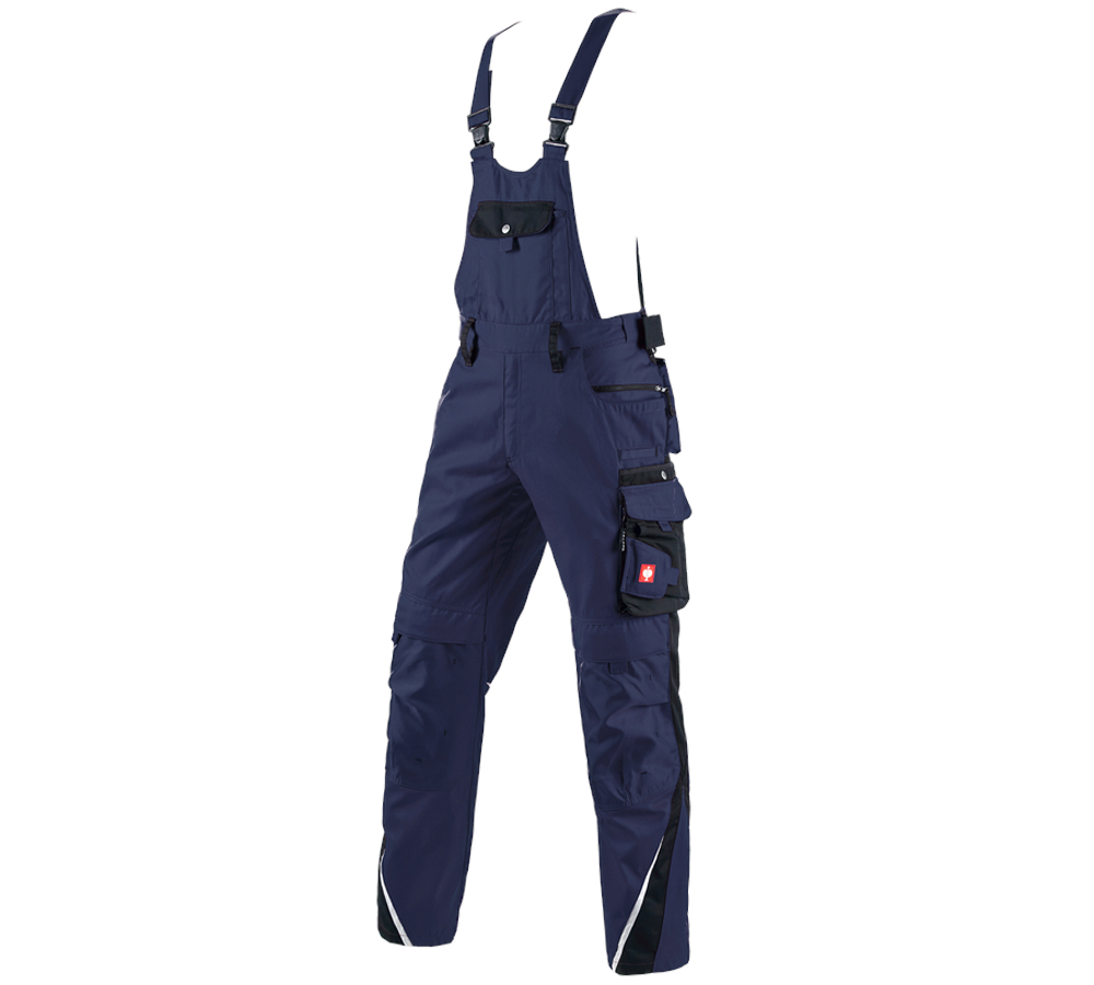 Pantalons de travail: Salopette e.s.motion + bleu foncé/noir
