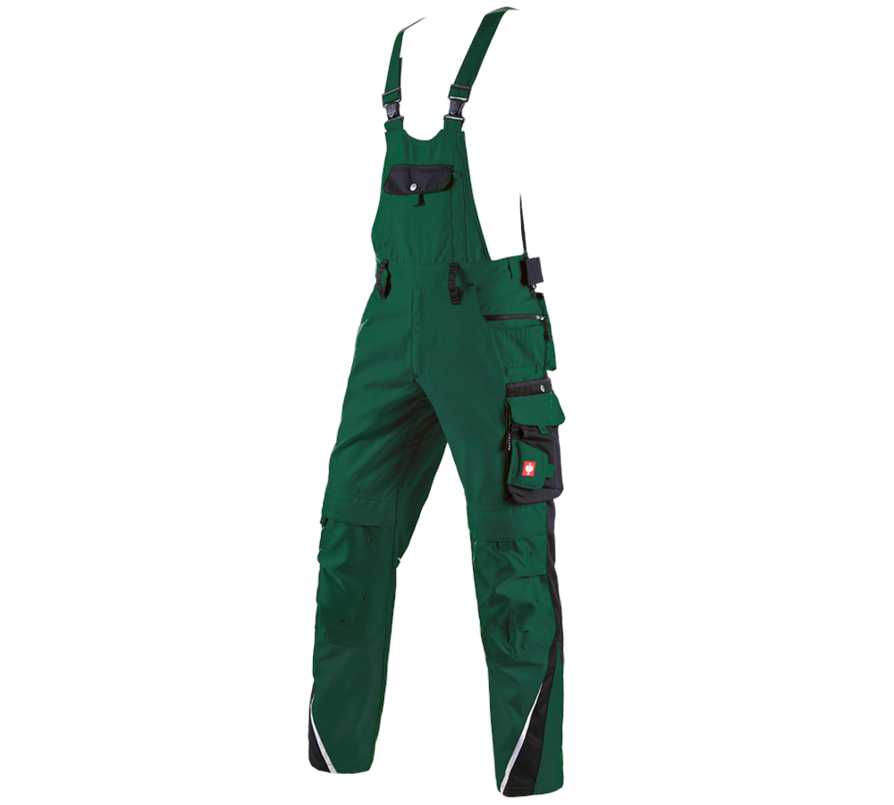 Pantalons de travail: Salopette e.s.motion + vert/noir