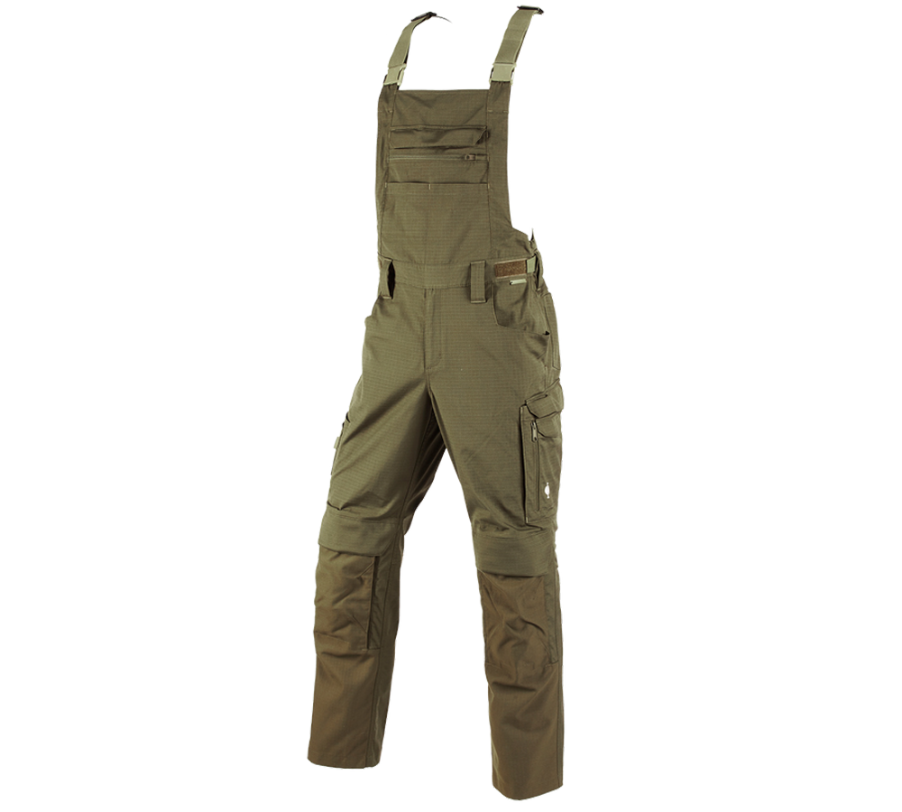 Work Trousers: Bib & Brace e.s.concrete solid + mudgreen