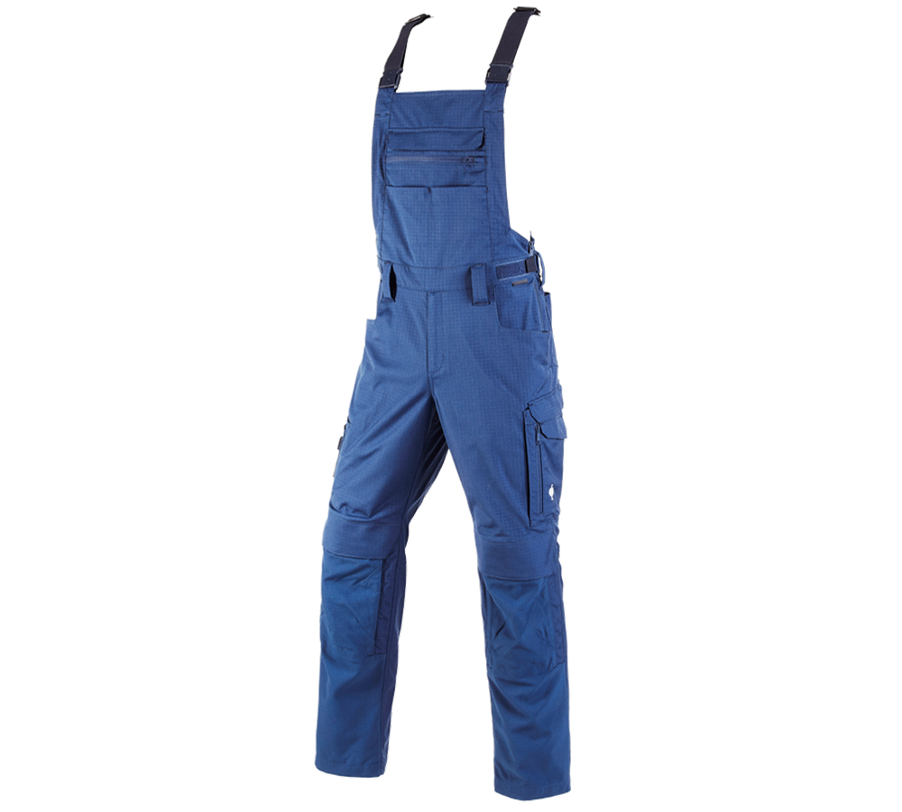 Work Trousers: Bib & Brace e.s.concrete solid + alkaliblue