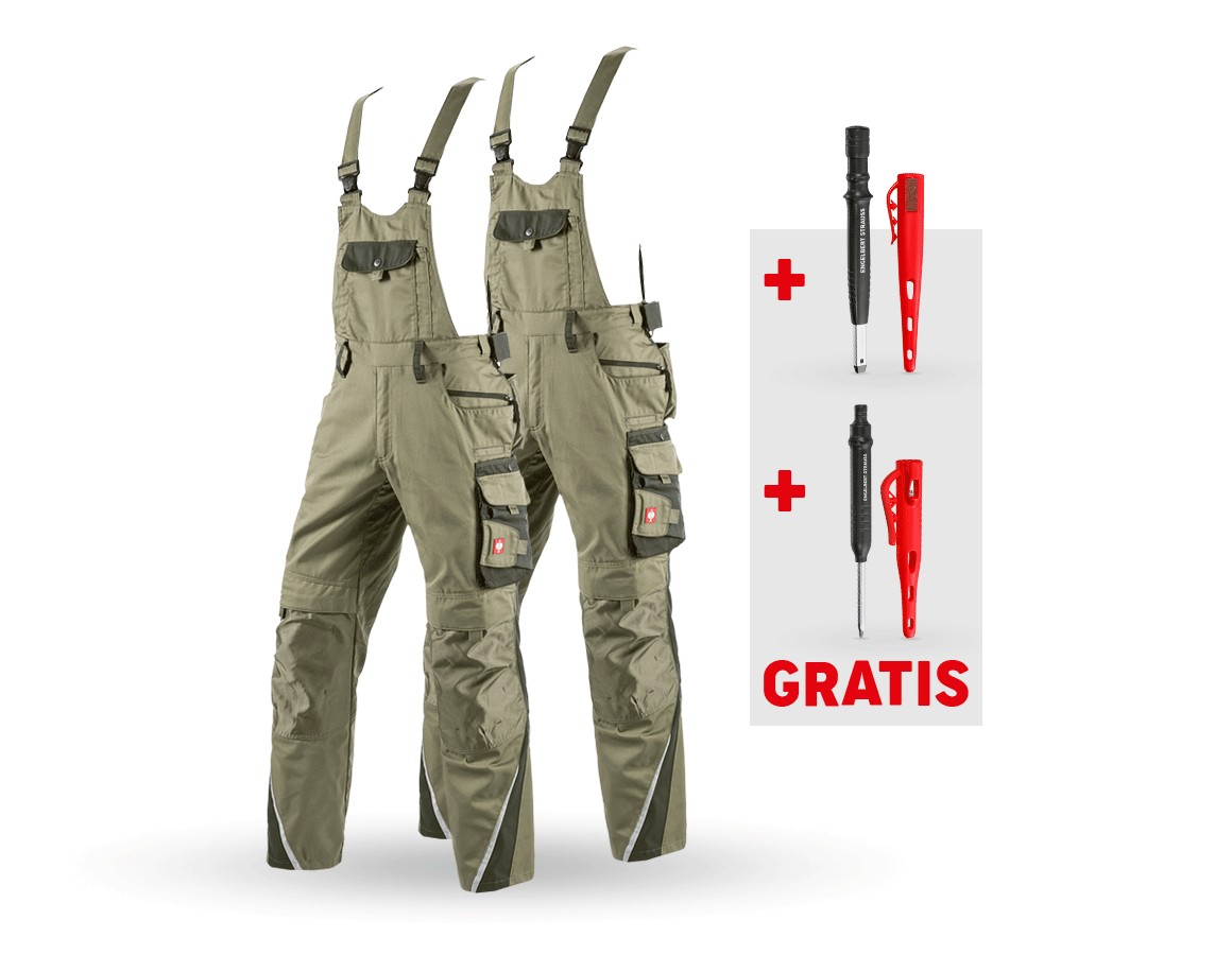 Bekleidung: SET: 2x Latzhose e.s.motion + schilf/moos