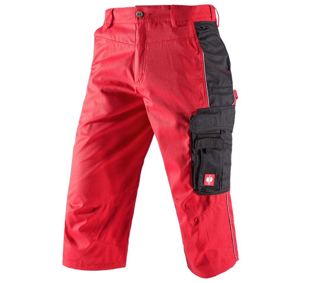 Work Trousers: e.s.active 3/4 length trousers + red/black