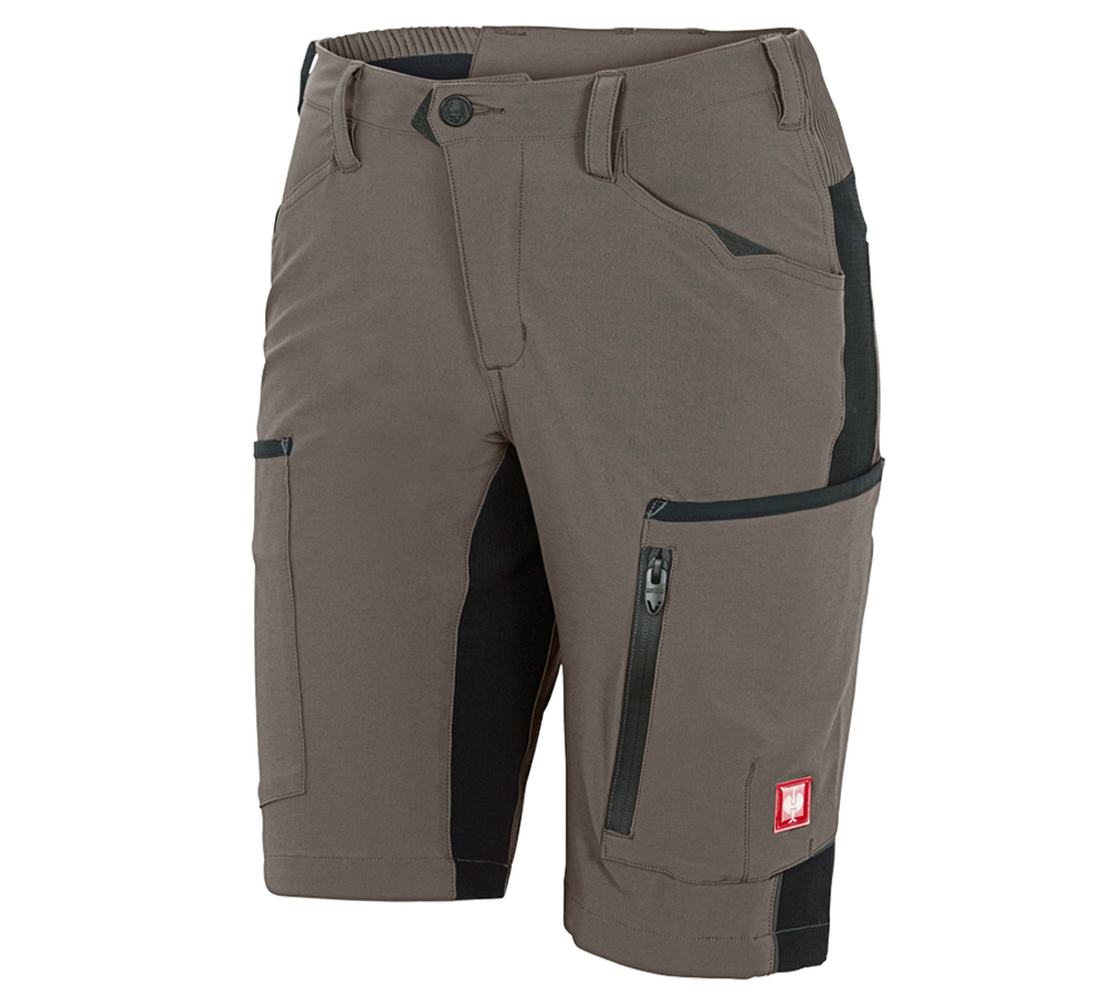 Work Trousers: Shorts e.s.vision stretch, ladies' + stone/black