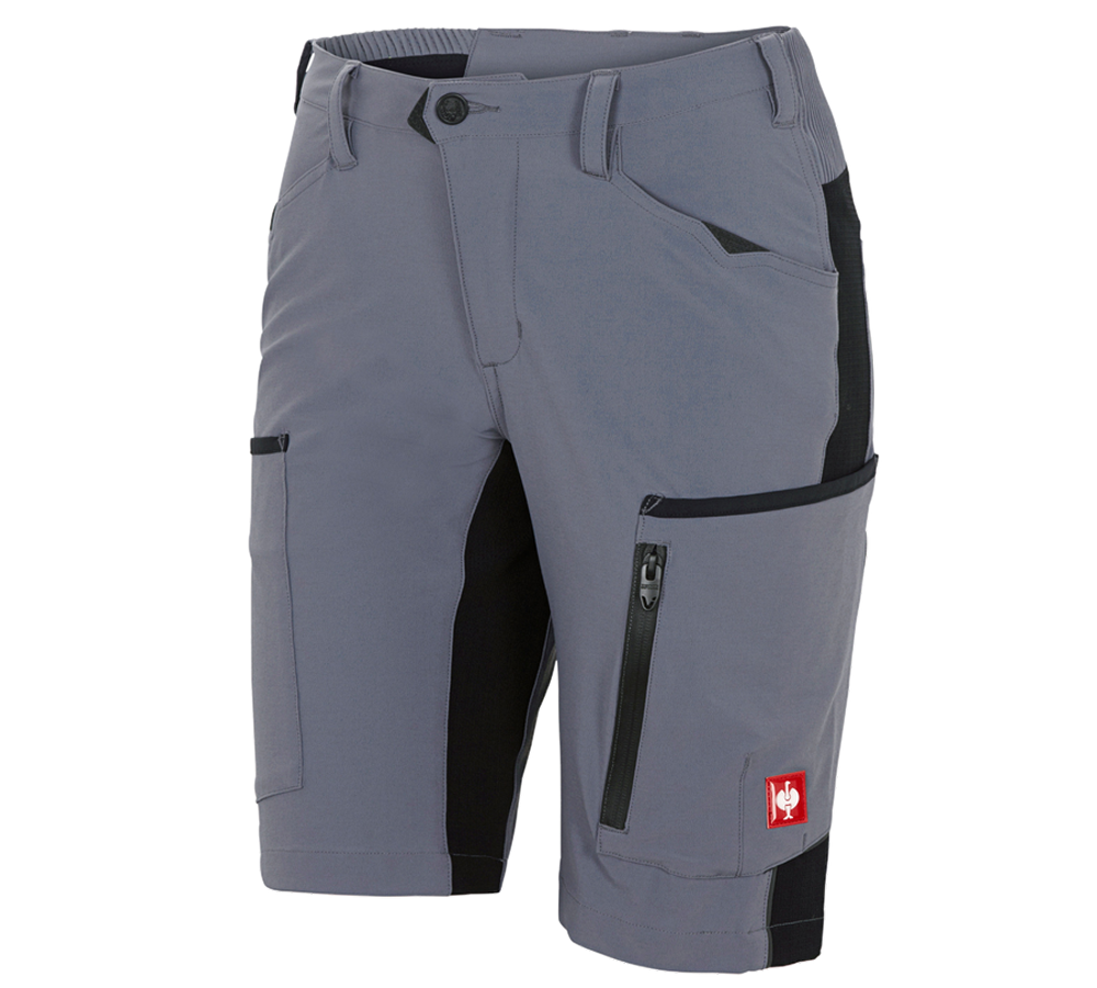 Work Trousers: Shorts e.s.vision stretch, ladies' + grey/black