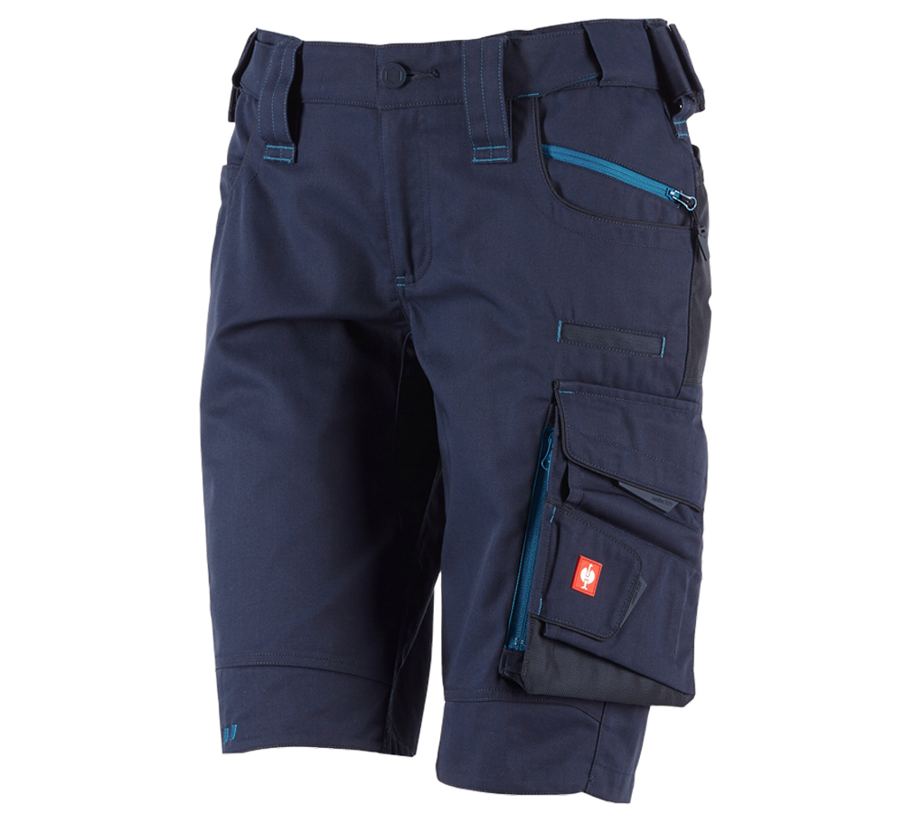 Work Trousers: Shorts e.s.motion 2020, ladies' + navy/atoll