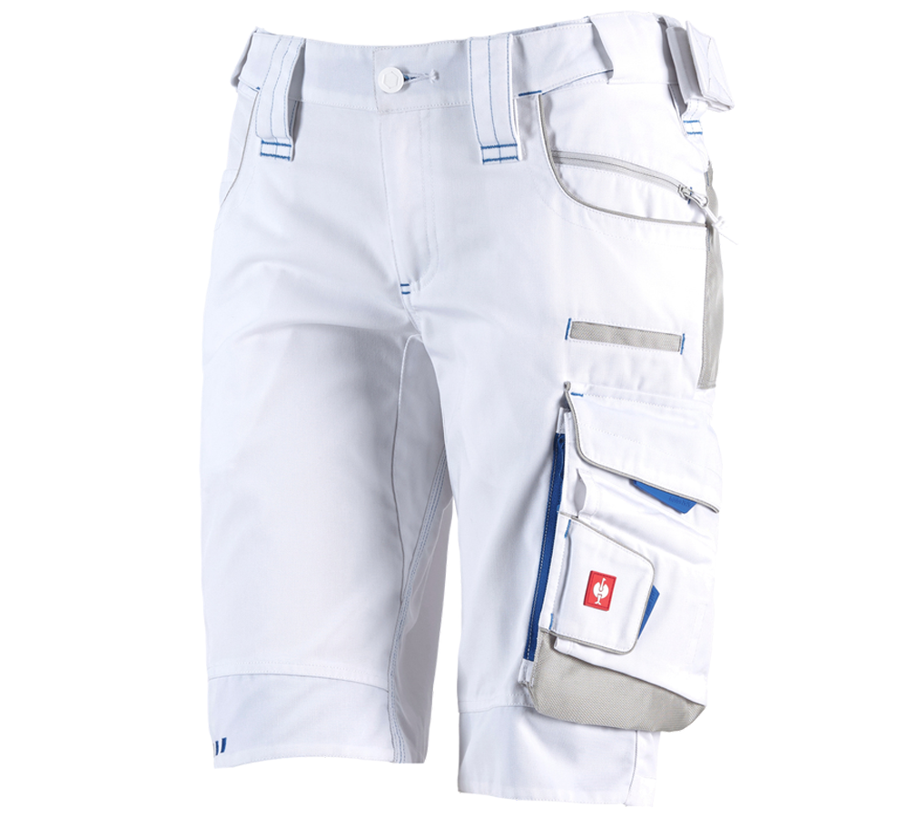 Work Trousers: Shorts e.s.motion 2020, ladies' + white/gentian blue