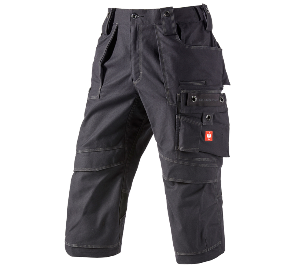 Work Trousers: 3/4 length trousers e.s.roughtough + black