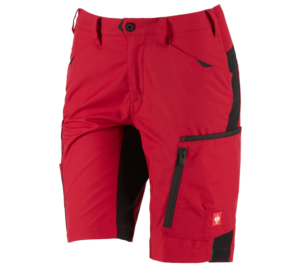 Work Trousers: Shorts e.s.vision, ladies' + red/black