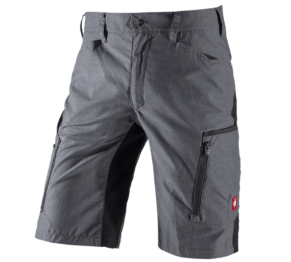 Work Trousers: Shorts e.s.vision, men's + cement melange/black