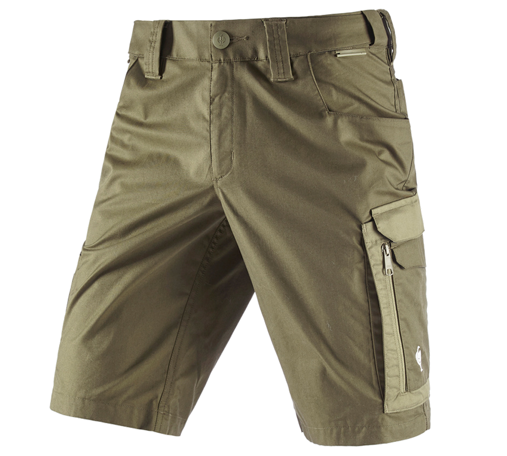 Work Trousers: Shorts e.s.concrete light + mudgreen/stipagreen