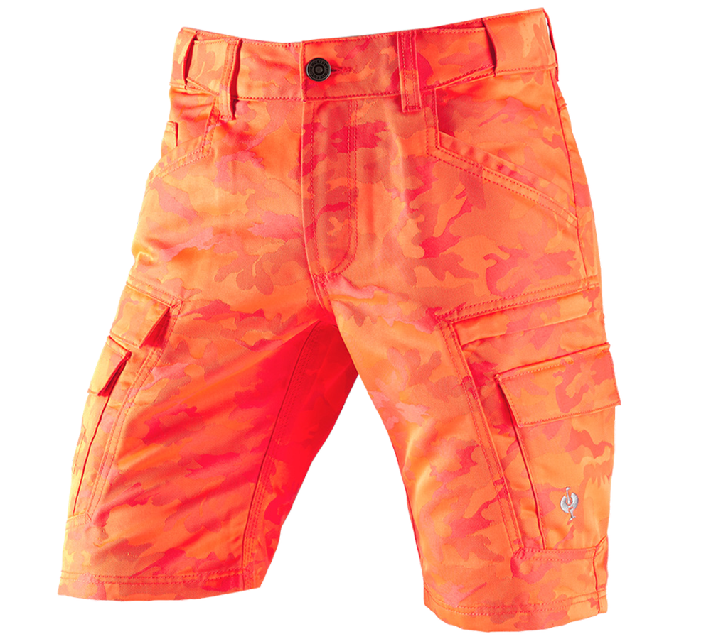 Work Trousers: e.s. Shorts color camo + camouflage red