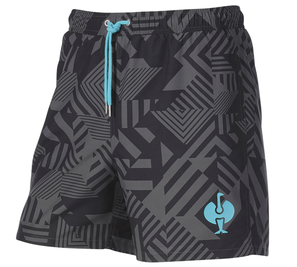 Work Trousers: Bathing shorts e.s.trail + black/anthracite/lapisturquoise