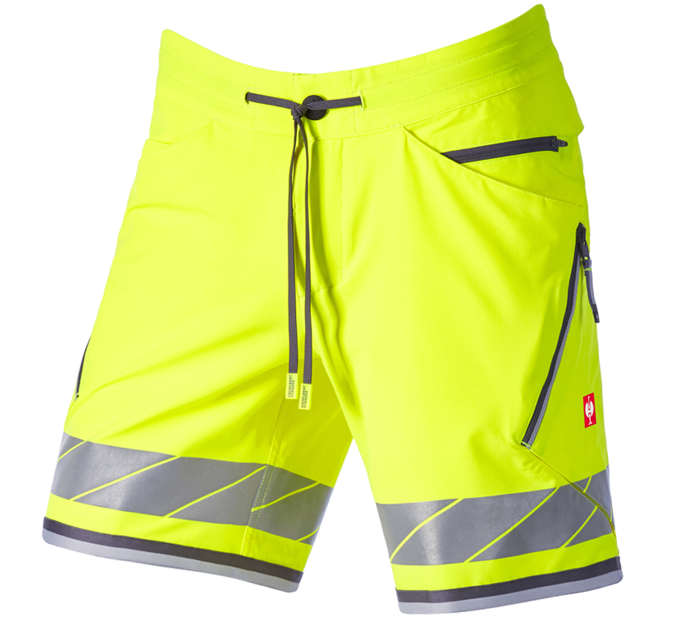 Pantalons de travail: Short fonctionnel réfléchissant e.s.ambition + jaune fluo/anthracite