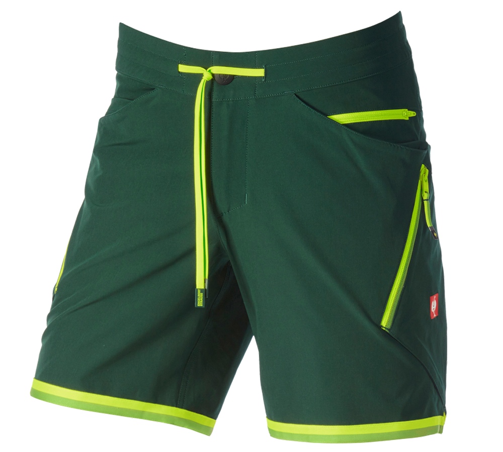 Pantalons de travail: Short e.s.ambition + vert/jaune fluo