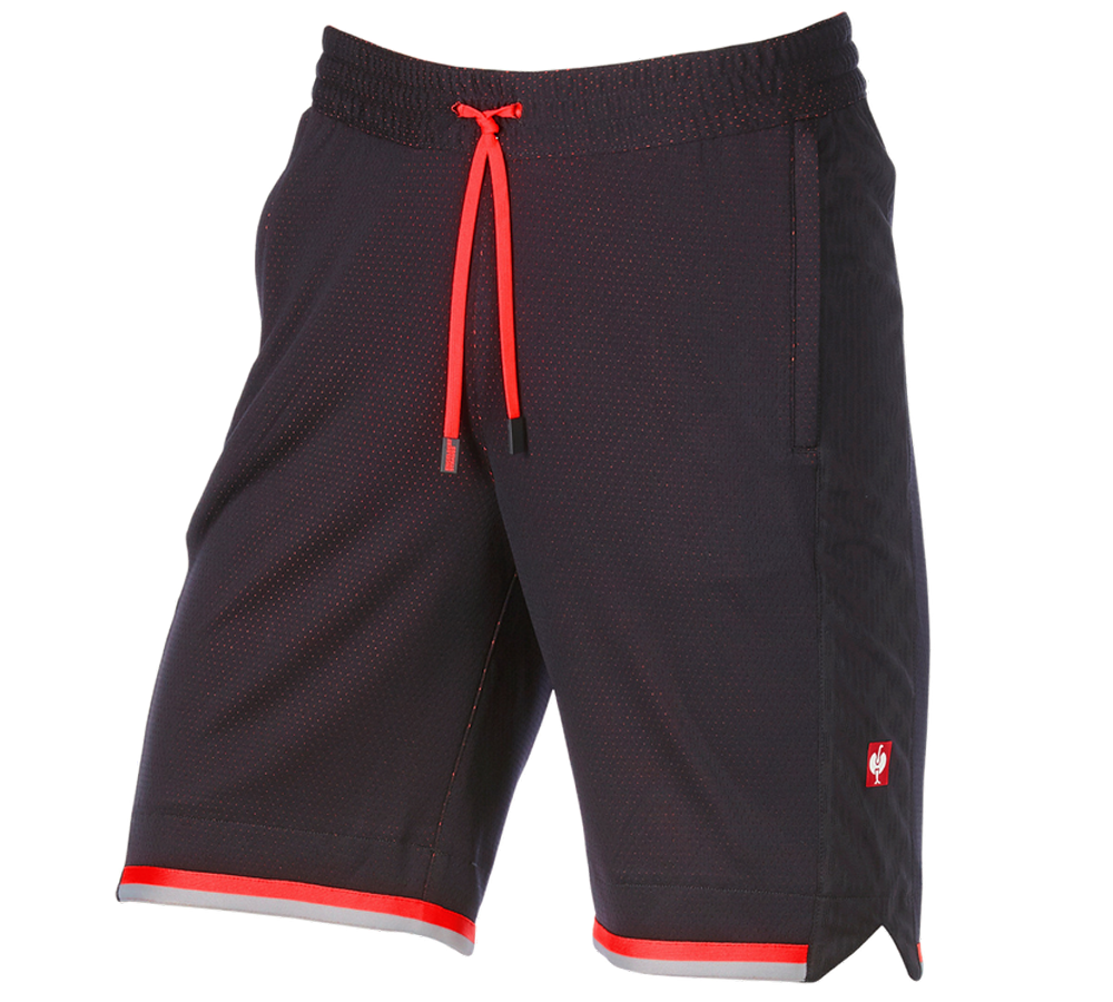 Work Trousers: Functional shorts e.s.ambition + black/high-vis red
